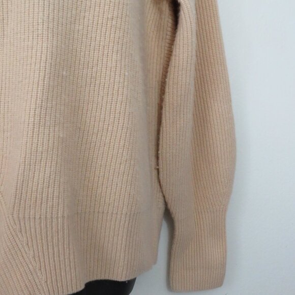 ALC Size XS Rory Turtleneck Ribbed Keyhole Back Wool Cashmere Sweater Asymmetric - Picture 6 of 8
